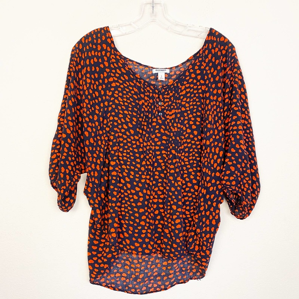 Old Navy Red Heart Blouse Size Large